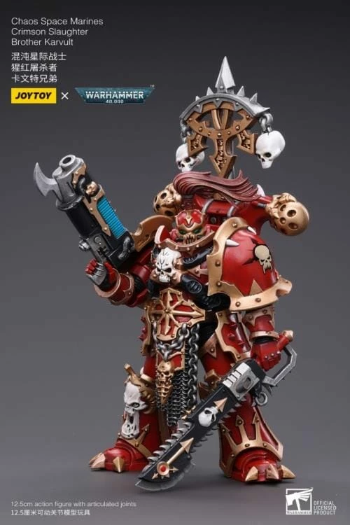 Warhammer 40K Chaos Space Marines Crimson Slaughter Brother Karvult 1/18 Scale Figure 3 Warhammer 40K Chaos Space Marines Crimson Slaughter Brother Karvult 1/18 Scale Figure - Image 3