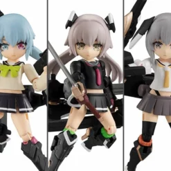 Heavily Armed High School Girls Desktop Army Team 1 Box Of 3 Figures