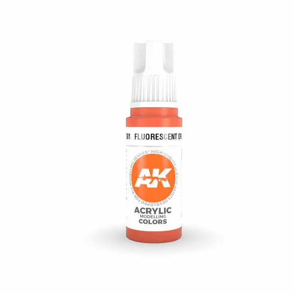 AK Interactive 3rd Gen Acrylic Fluorescent Orange 17ml 2 AK Interactive 3rd Gen Acrylic Fluorescent Orange 17ml - Image 2
