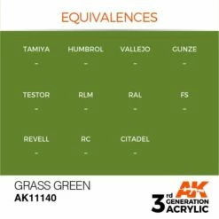 AK Interactive 3rd Gen Acrylic Grass Green 17ml -Bandai Sales EQUIVALENCES 140