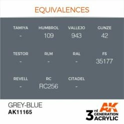 AK Interactive 3rd Gen Acrylic Grey-Blue 17ml 5 AK Interactive 3rd Gen Acrylic Grey-Blue 17ml -Bandai Sales EQUIVALENCES 165