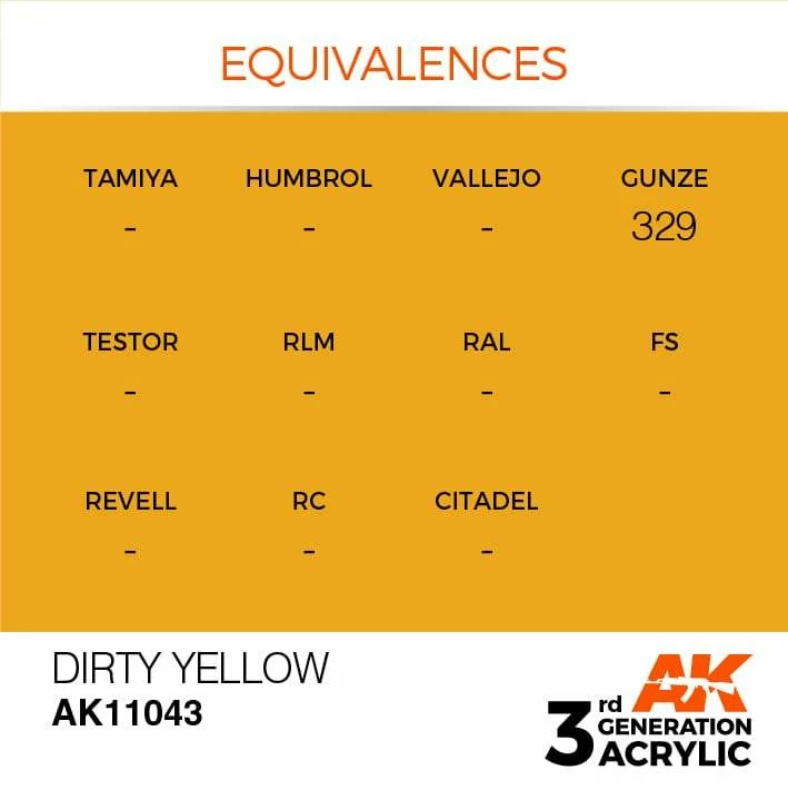 AK Interactive 3rd Gen Acrylic Dirty Yellow 17ml 3 AK Interactive 3rd Gen Acrylic Dirty Yellow 17ml - Image 3