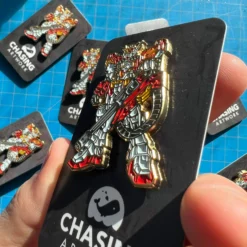 Limited Chasing Artwork Gundam Heavyarms Enamel Pin -Bandai Sales IMG 2963 scaled