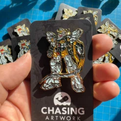 Limited Chasing Artwork Gundam Sandrock Enamel Pin -Bandai Sales IMG 2974 scaled