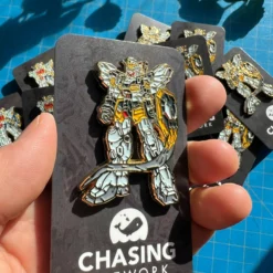 Limited Chasing Artwork Gundam Sandrock Enamel Pin -Bandai Sales IMG 2975 scaled