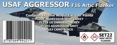 USAF AGGRESSOR : F16 ARTIC FLANKER COLOUR SET 1 USAF AGGRESSOR : F16 ARTIC FLANKER COLOUR SET
