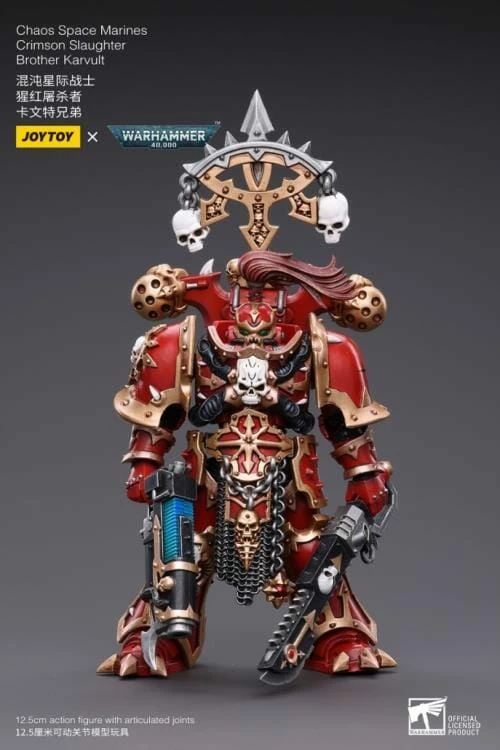 Warhammer 40K Chaos Space Marines Crimson Slaughter Brother Karvult 1/18 Scale Figure 2 Warhammer 40K Chaos Space Marines Crimson Slaughter Brother Karvult 1/18 Scale Figure - Image 2