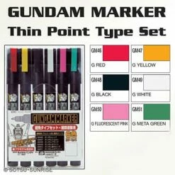 Creos GMS110 Gundam Marker 6 Color Set (Thin Type)