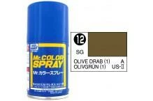 Mr. Hobby MR COLOR SPRAY 100ML OLIVE DRAB SEMI-GLOSS # 012