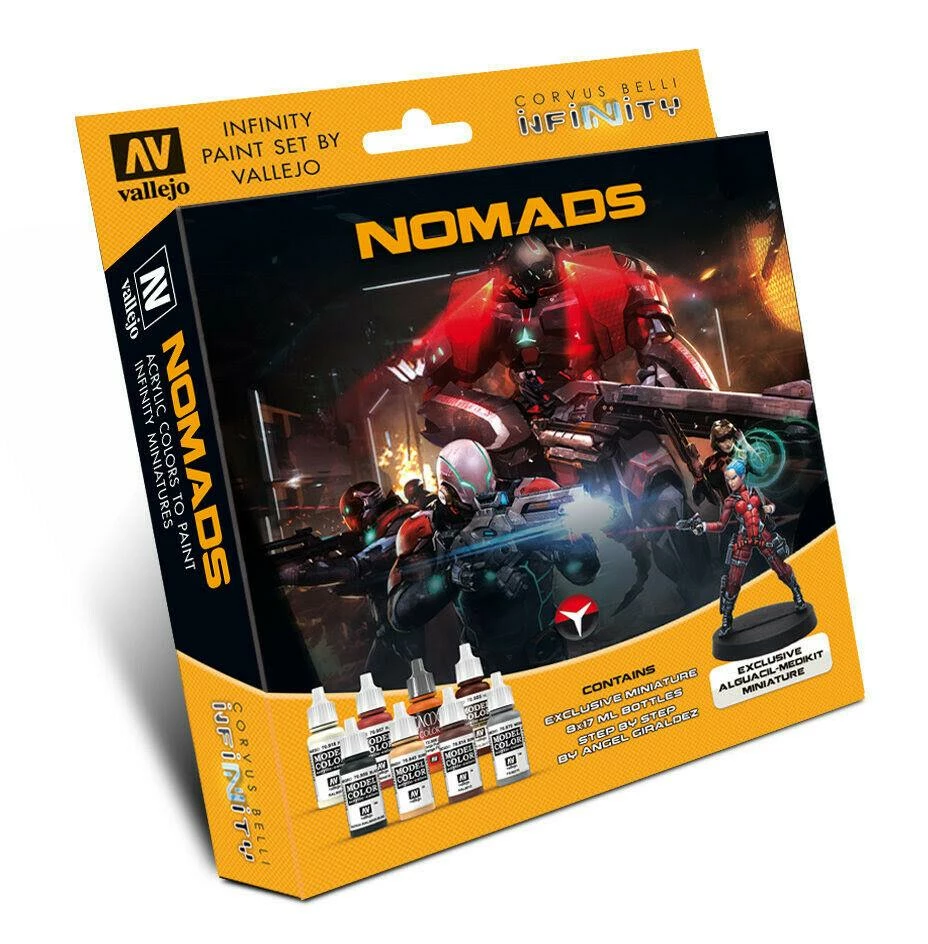 STEVENS Vallejo Infinity Nomad Paint Set W/ Miniature VAL70233 1 STEVENS Vallejo Infinity Nomad Paint Set W/ Miniature VAL70233